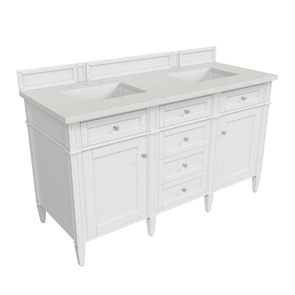 James Martin Brittany 60" Double Bathroom Vanity, Bright White, view 23