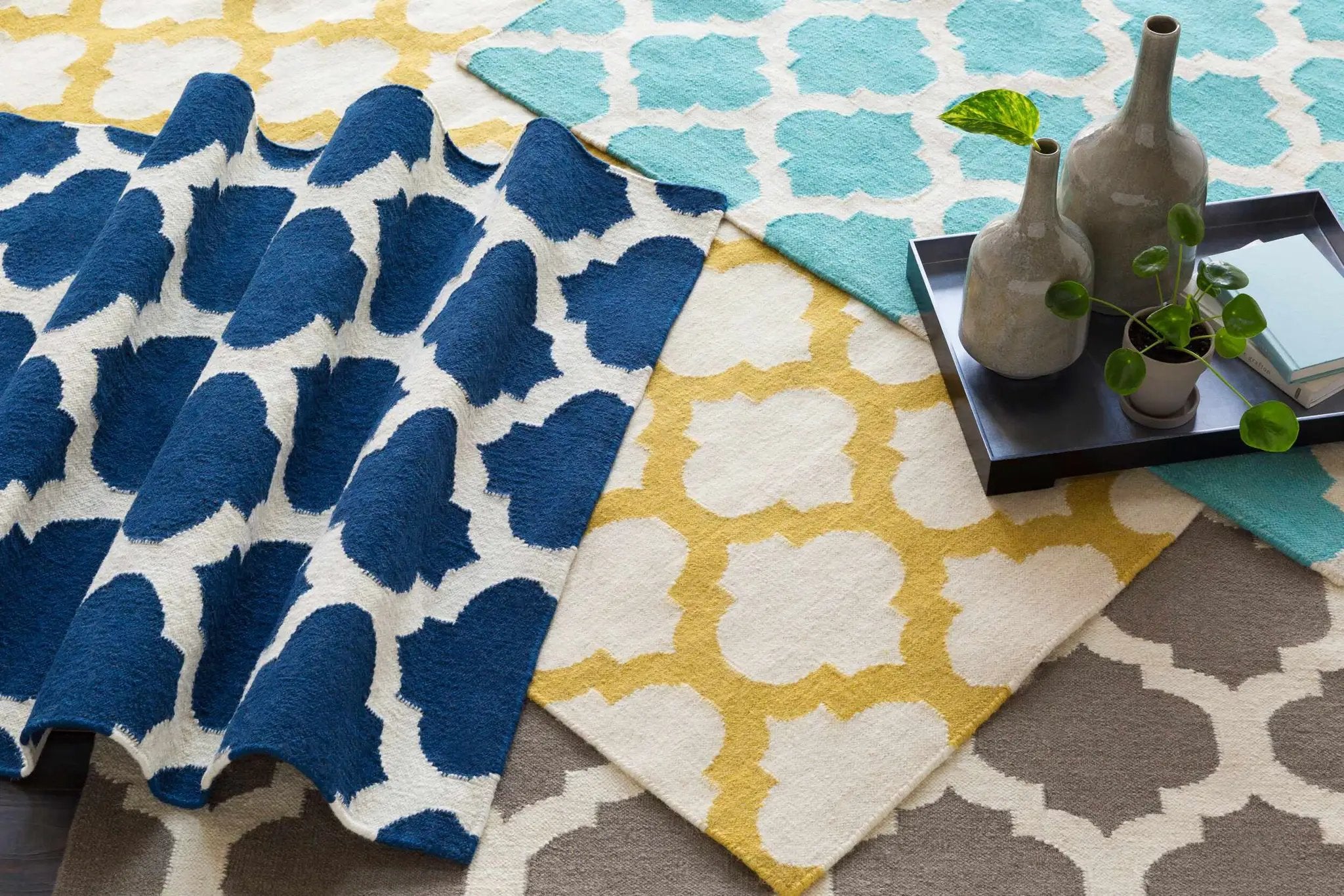 Centenary Navy Wool Area Rug - Clearance by Boutique Rugs