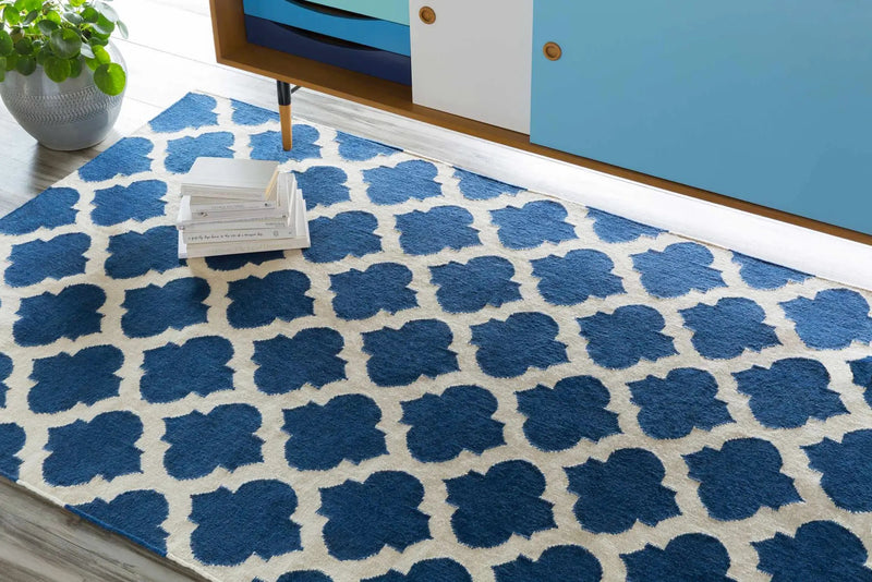 Centenary Navy Wool Area Rug - Clearance by Boutique Rugs