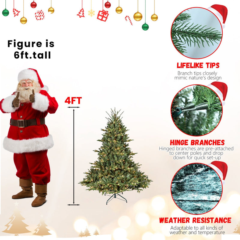 Full-Bodied Pre-Lit Evergreen Christmas Tree with 350 Warm White Lights - Green, photo 7 of 17