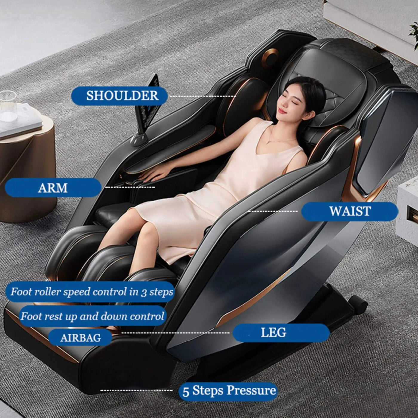 Airvana Nova Full-Body Zero-Gravity Shiatsu Massage Chair With Heat And Voice Control (SAK49206) by SAKSBY WHOLESALE