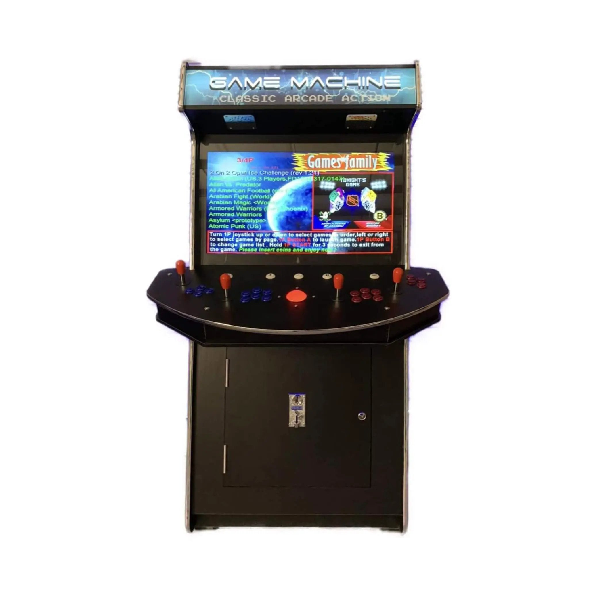 Full-Size Commercial-Grade 4-Player Upright Standup Arcade Machine With 4600 Classic Games (SAK47061) by SAKSBY WHOLESALE