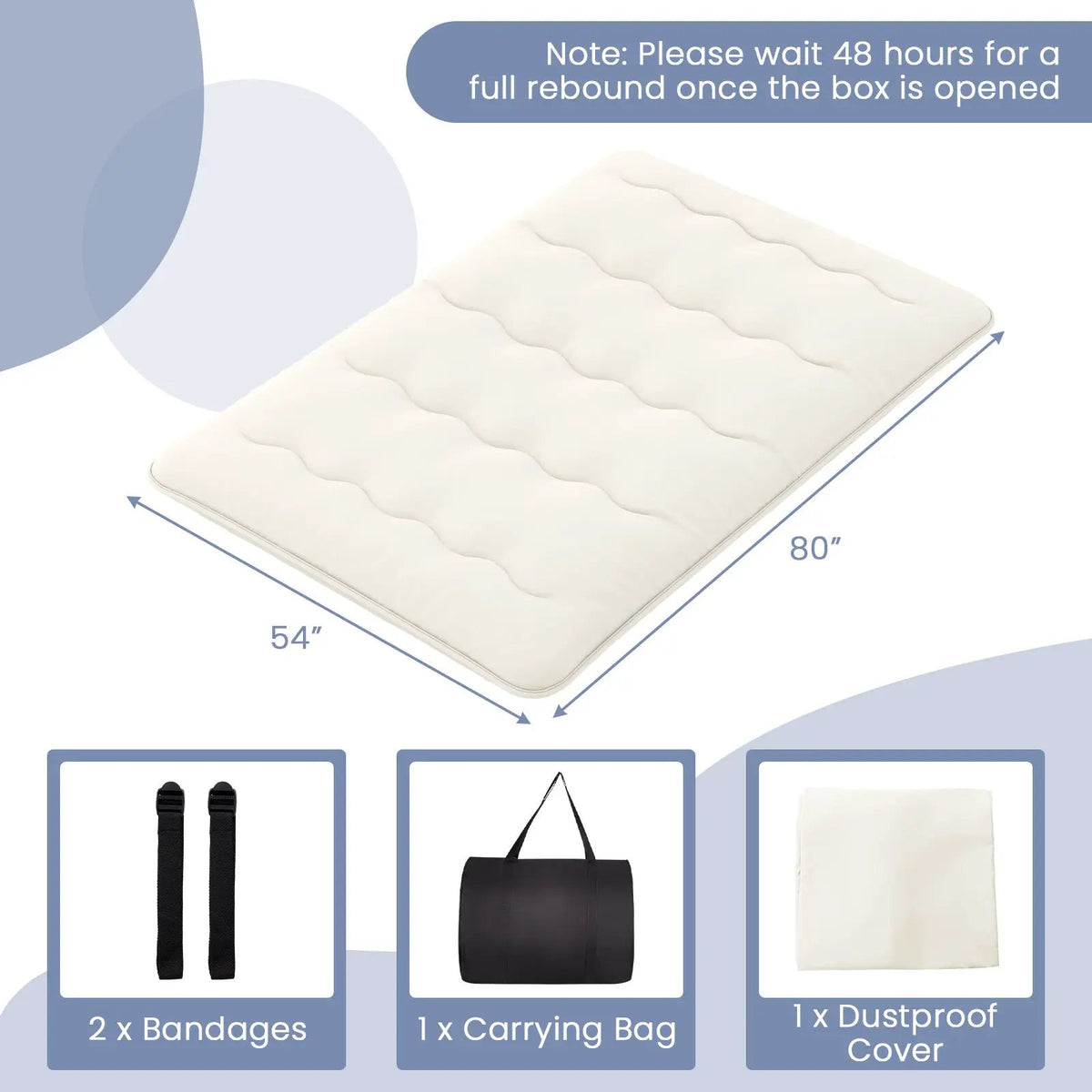 Queen/King/Twin/Full Futon Mattress Floor Sleeping Pad with Washable Cover Beige by DirectDeals