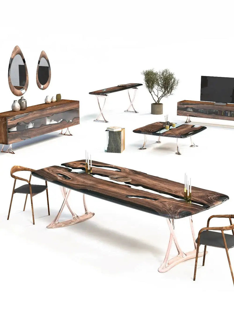 Resin Console Table- Foyer Table- Entryway Table (without mirrors) | Osso Collection by Gizz