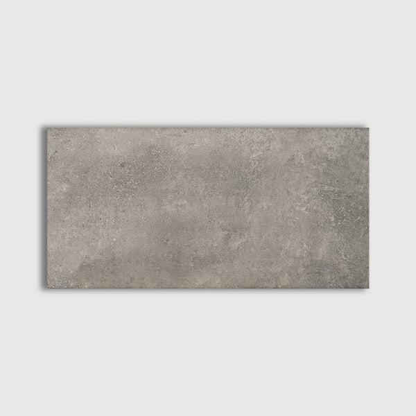 Fume Polished Concrete Look Porcelain Tiles 12 3/8x24 3/16