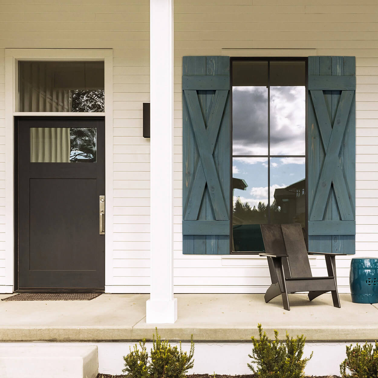 X-Bar Exterior Wood Shutters - Cedar - Set of 2 by Dogberrycollections