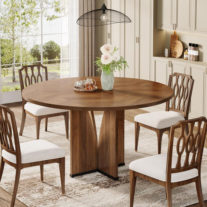 Round Compact Dining Table For 4 - Rustic Brown, photo 4 of 4