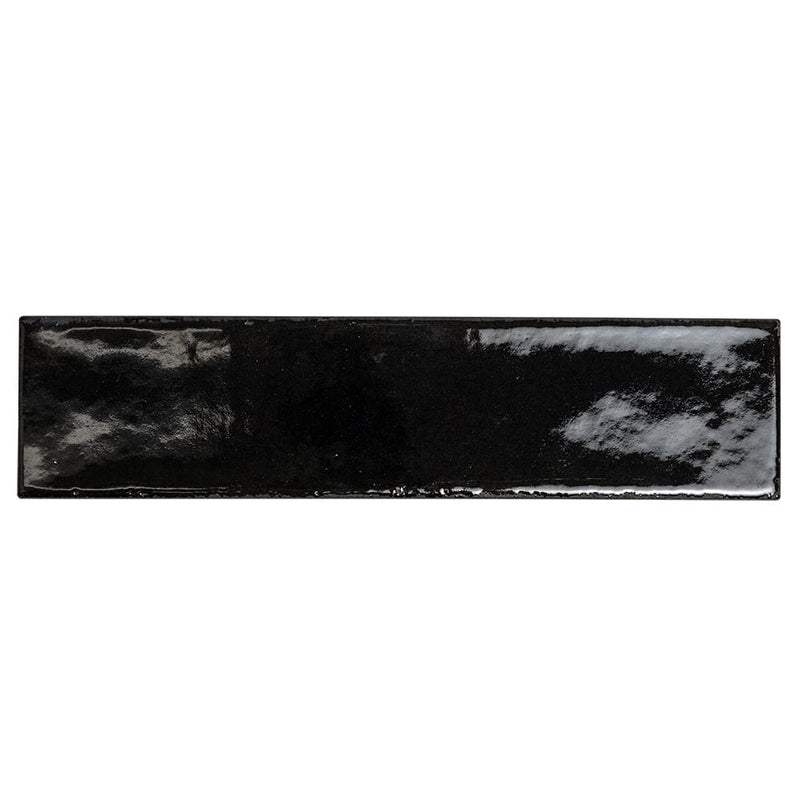 Fusion Nero Polished Zellige Look Porcelain Tiles 2 1/2x10 Porcelain Polished 2x12 Tiles