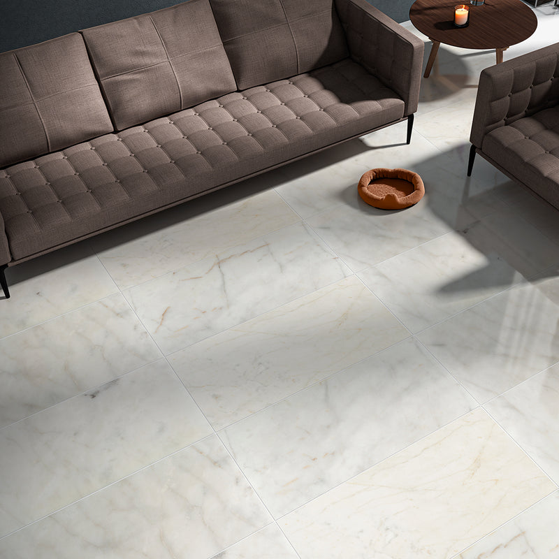 Fusion White Polished Marble Tiles 12x24 Marble Polished 12x24 Tiles — 2