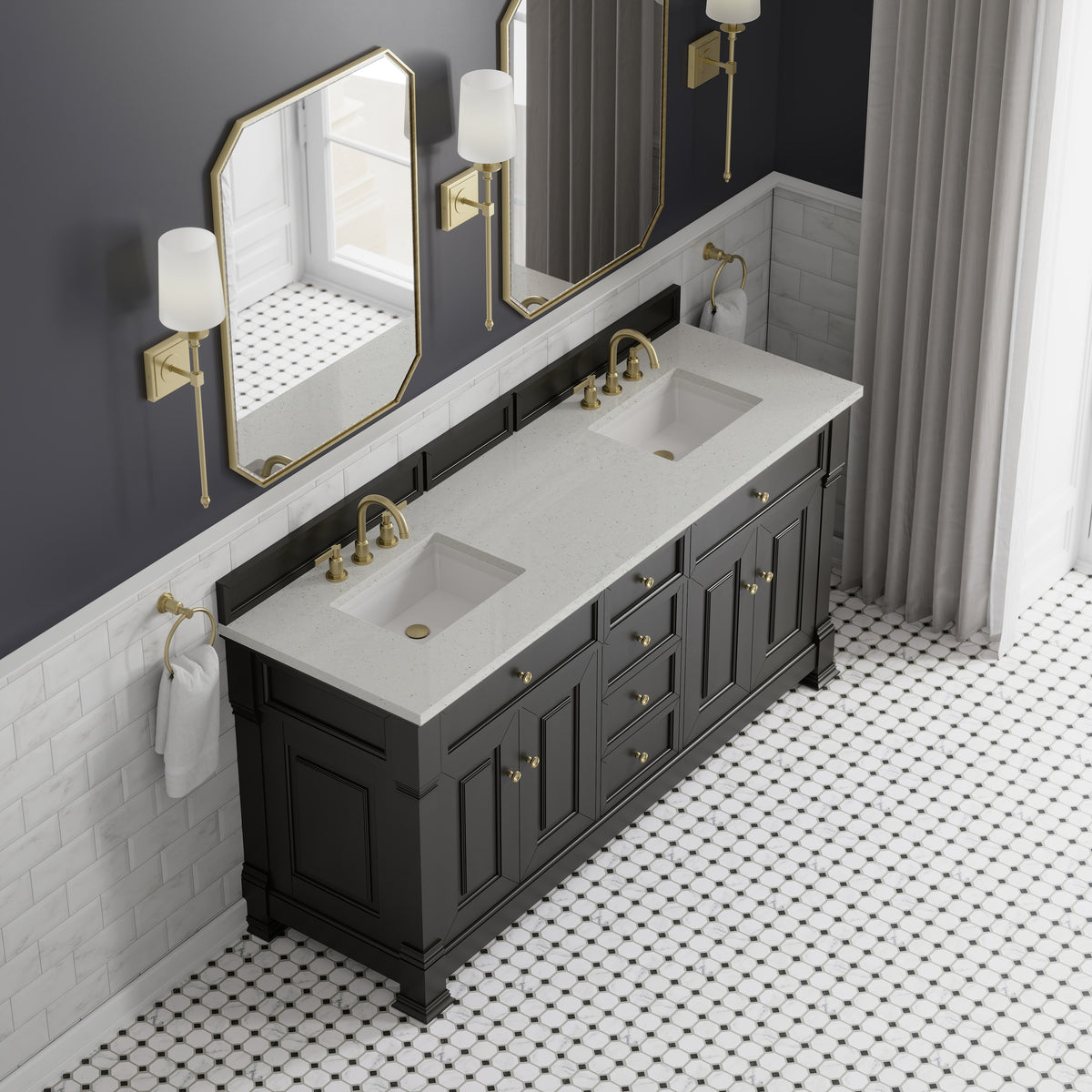 James Martin Brookfield 72" Double Bathroom Vanity, Black Onyx, view 25