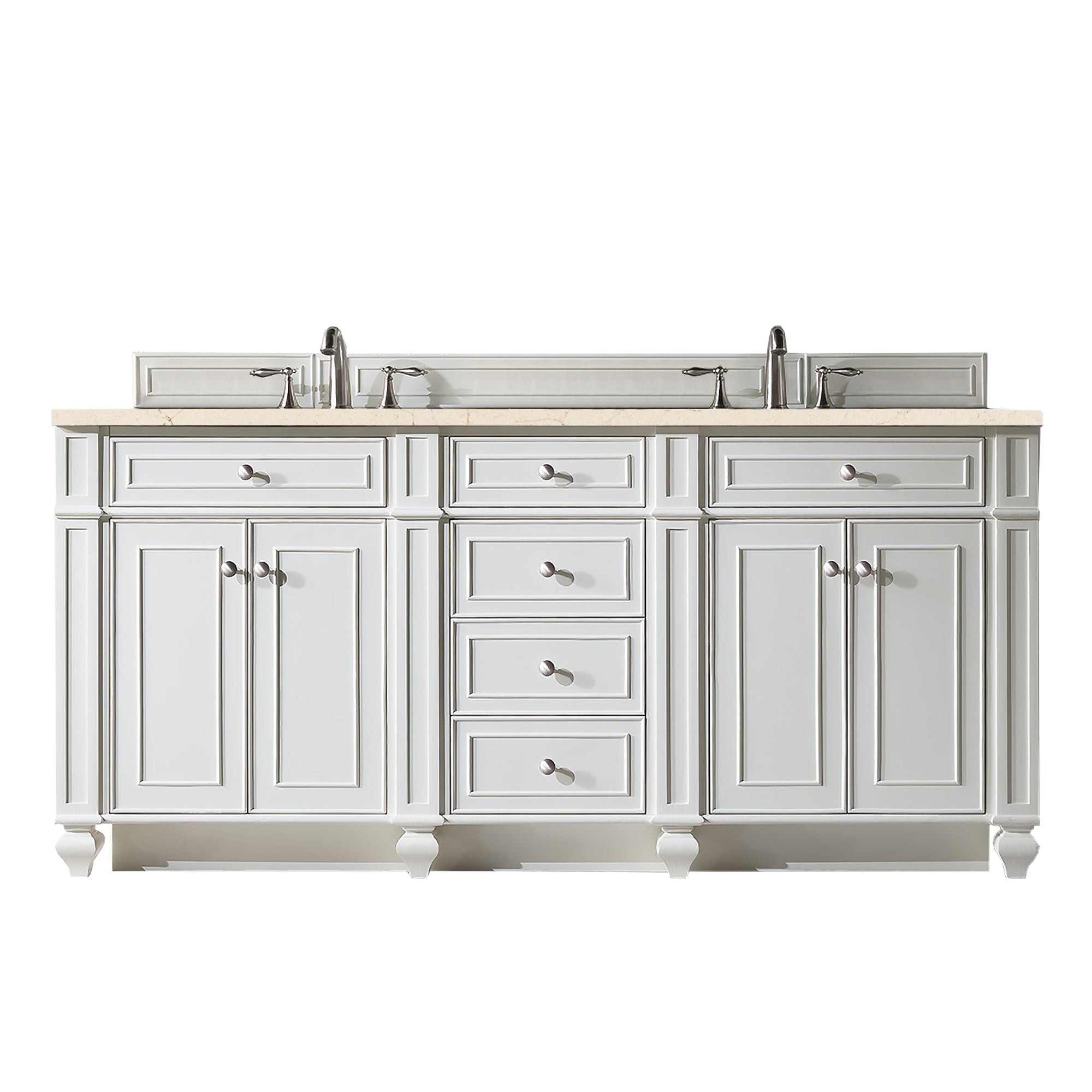 James Martin Bristol 72" Double Bathroom Vanity, Bright White by James Martin