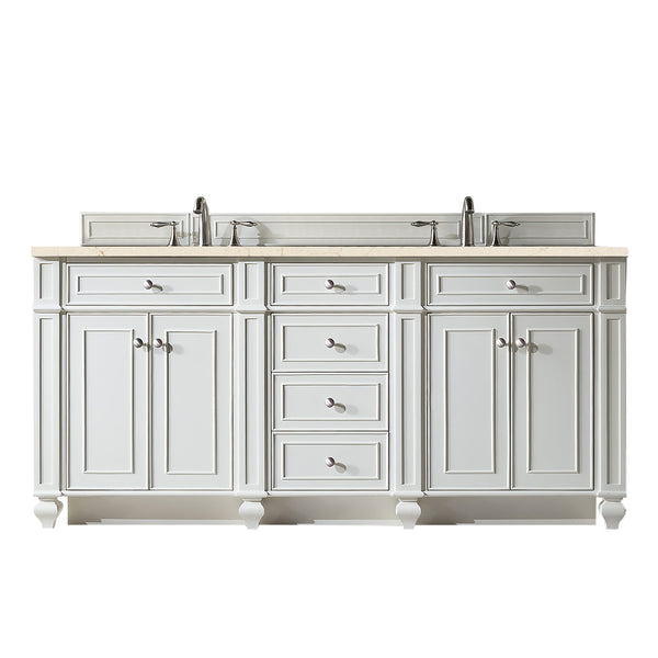 James Martin Bristol 72" Double Bathroom Vanity, Bright White