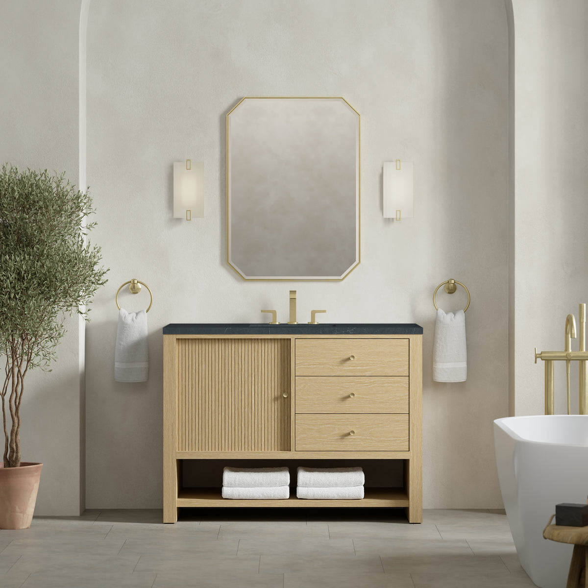 James Martin Marigot 48" Single Bathroom Vanity, Sunwashed Oak, view 32