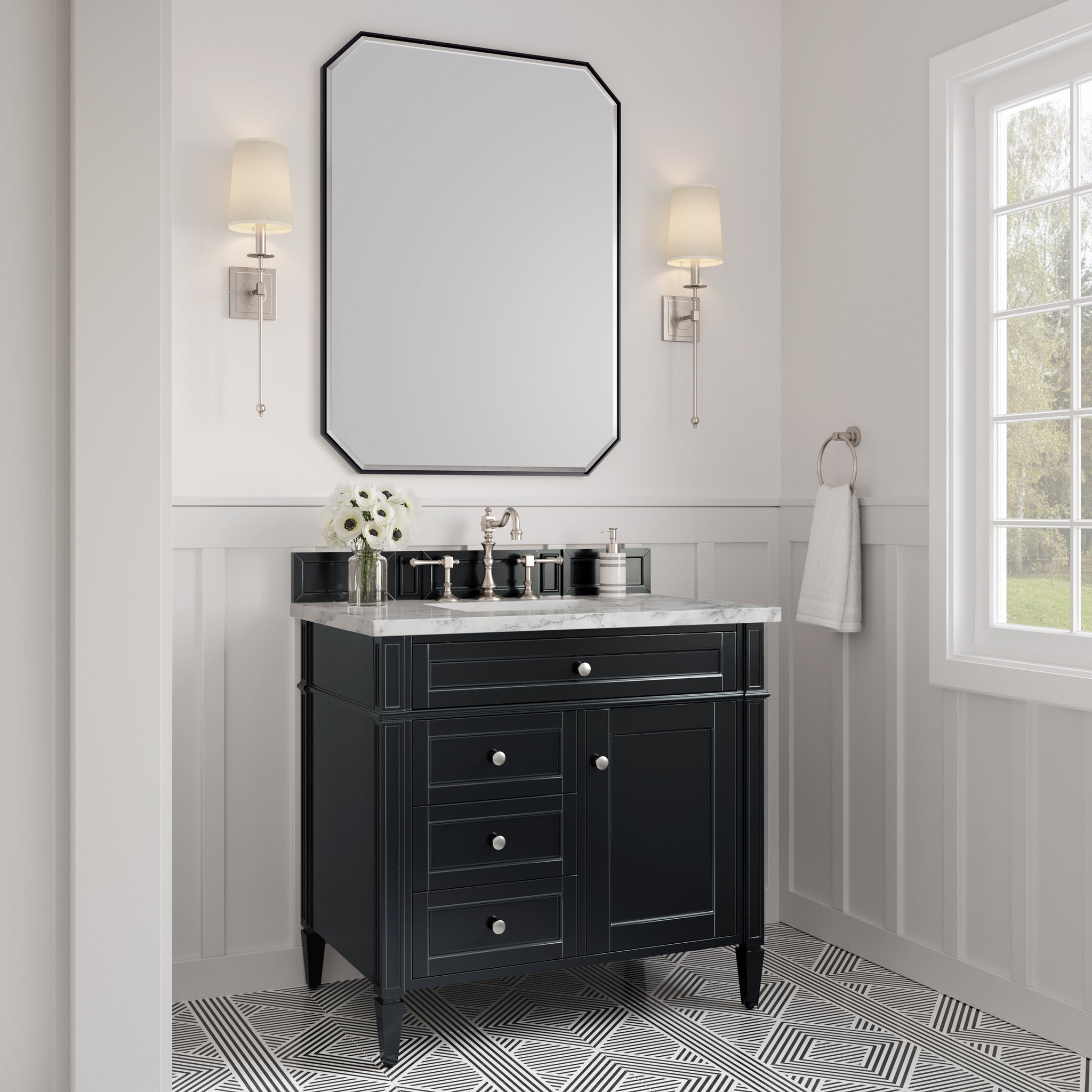 James Martin Brittany 36" Single Bathroom Vanity, Black Onyx, view 34