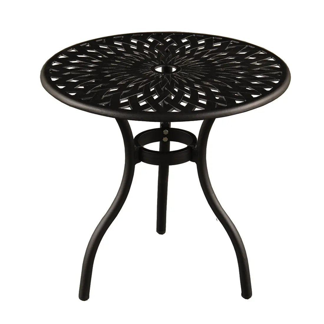 Modern Outdoor Patio Garden Aluminum 3 Piece Bistro Set in Sand Black by Sharicks