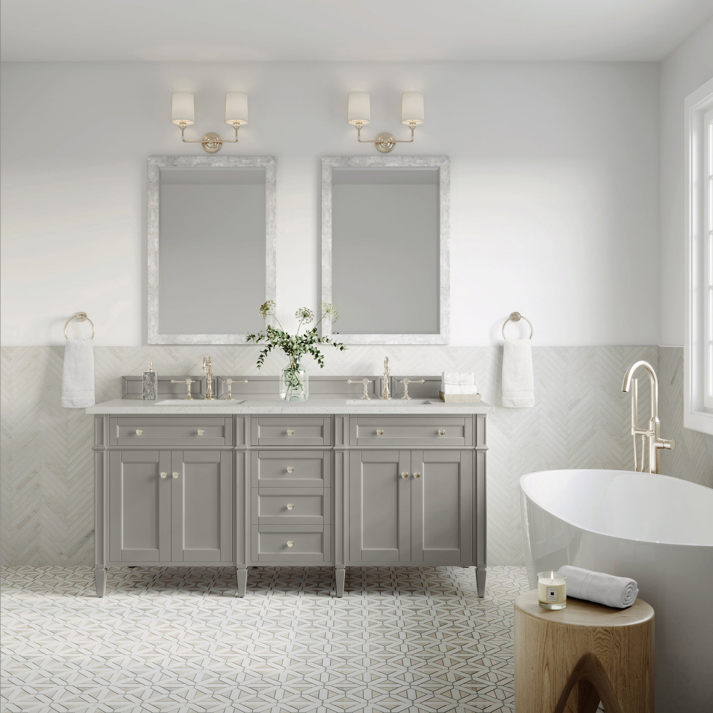 James Martin Brittany 72" Double Bathroom Vanity, Urban Gray, view 26
