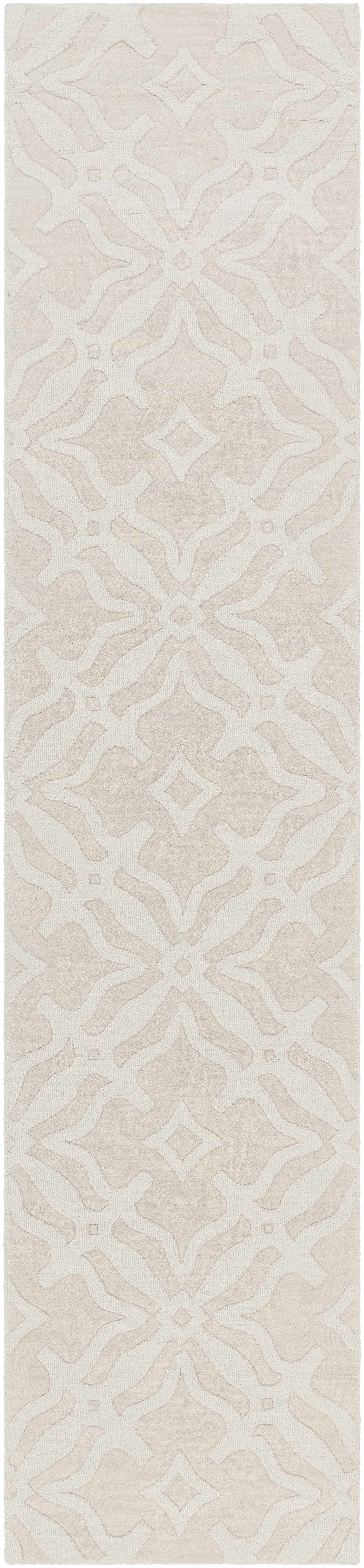 Fyffe Embossed Beige Wool Area Rug by Boutique Rugs
