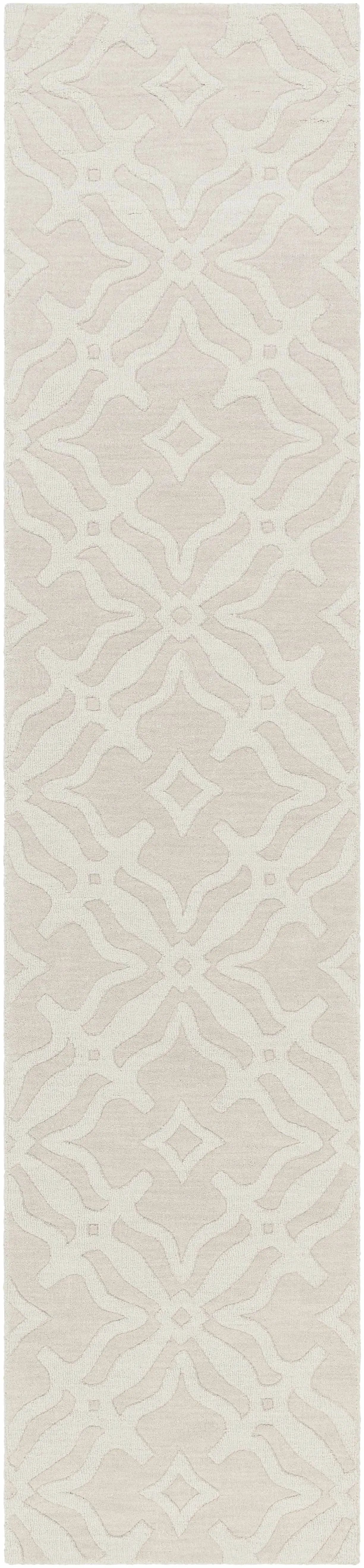 Fyffe Embossed Beige Wool Area Rug by Boutique Rugs
