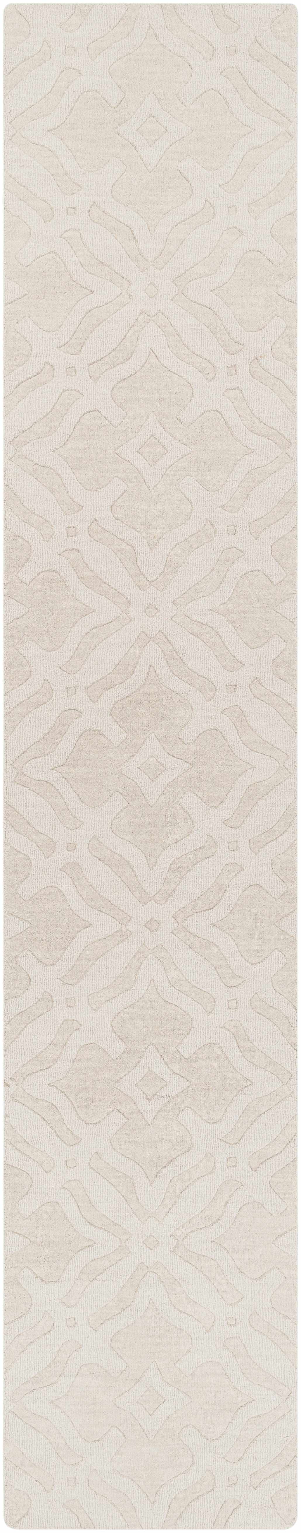 Fyffe Embossed Beige Wool Area Rug by Boutique Rugs