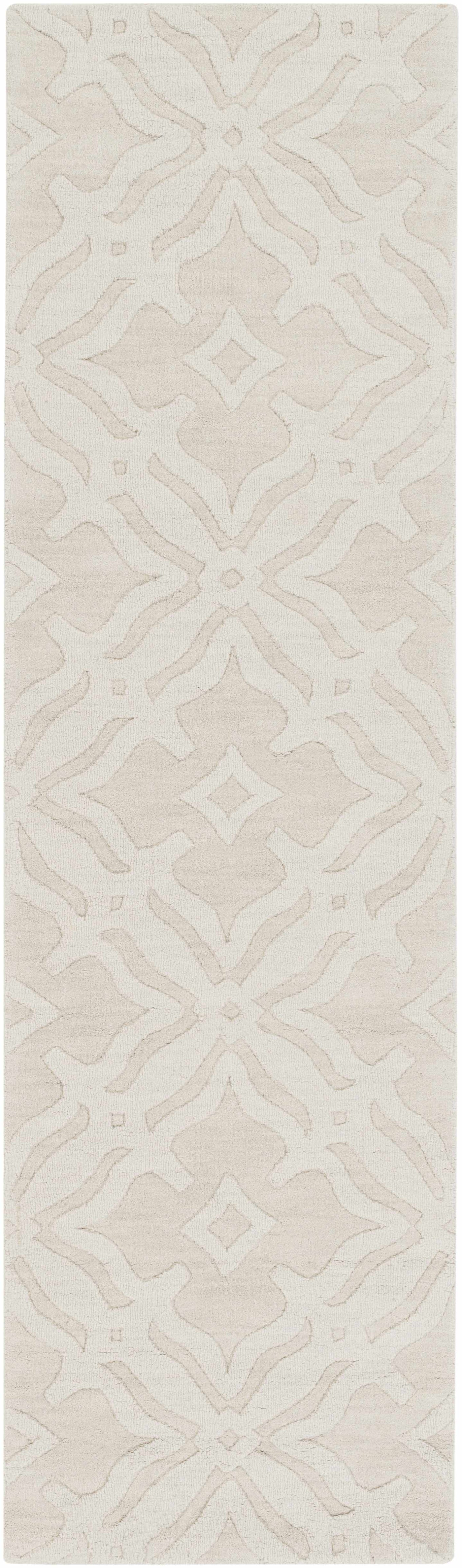 Fyffe Embossed Beige Wool Area Rug by Boutique Rugs