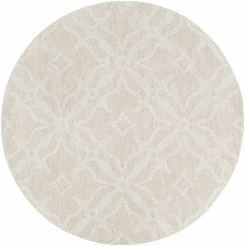 Fyffe Embossed Beige Wool Area Rug by Boutique Rugs