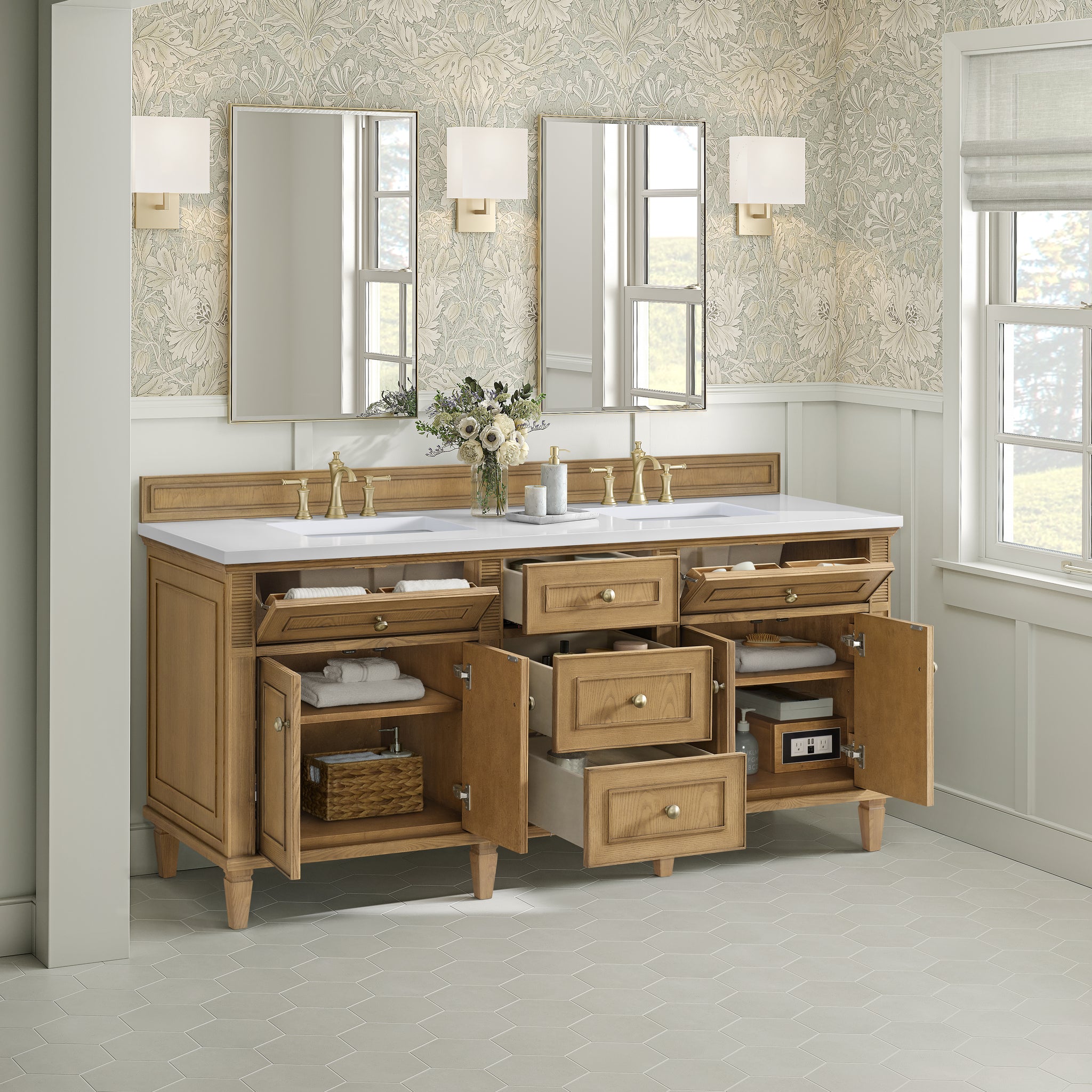 James Martin Lorelai 72" Double Bathroom Vanity, Light Natural Oak, view 37