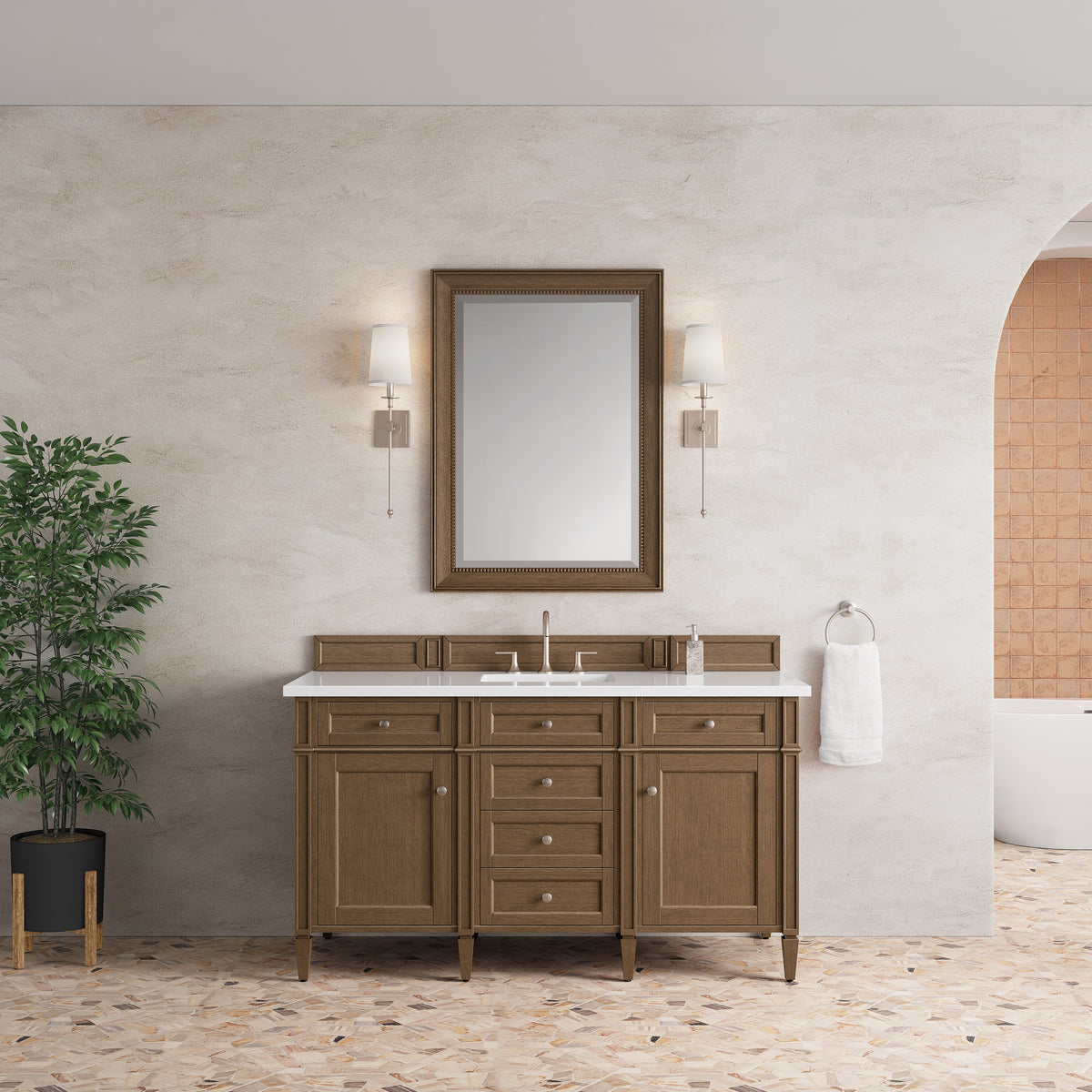 James Martin Brittany 60" Single Bathroom Vanity, Saddle Brown, view 35
