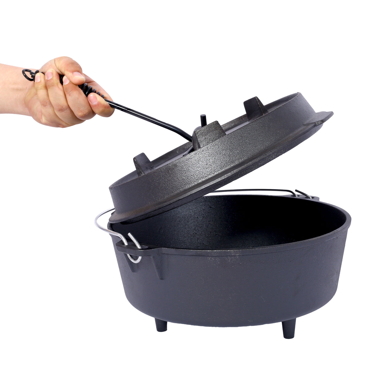 Pre-Seasoned Cast Iron Dutch Oven with Skillet Lid - Black, photo 13 of 19
