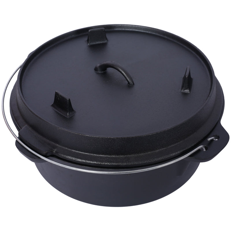 Pre-Seasoned Cast Iron Dutch Oven with Skillet Lid - Black, photo 6 of 19