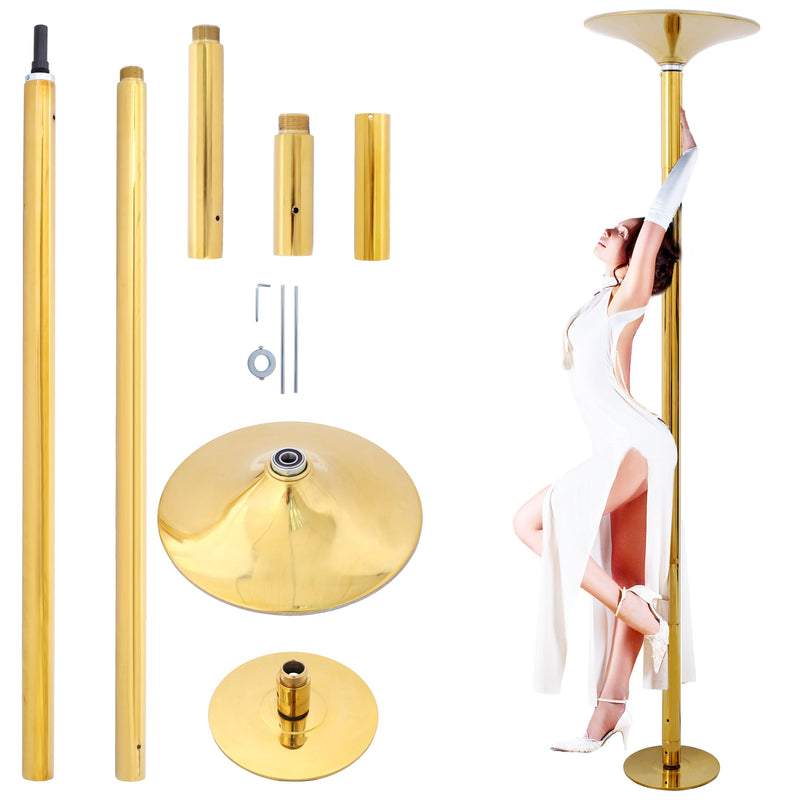 Dance Pole Spinning Static Dancing Pole Portable Removable for Home Club Bar Gym 86.2-109.8" Height Adjustable  Weight Capacity 440lb
