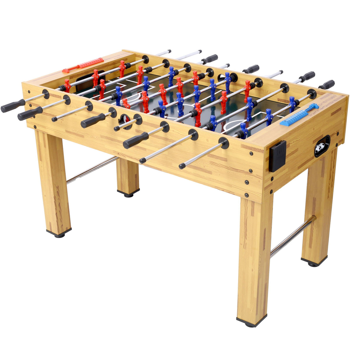 Hurricane Foosball Table with Steel and Wood Construction - Yellow, Black, or Light Brown, photo 7 of 12