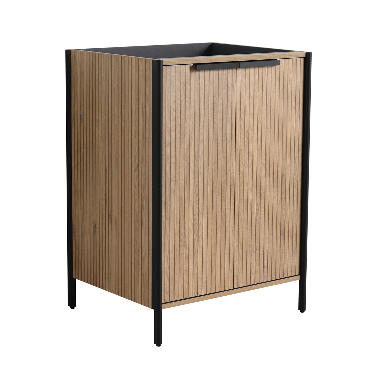 Light Brown Contemporary Freestanding Bathroom Vanity with Adjustable Shelves, photo 18 of 20