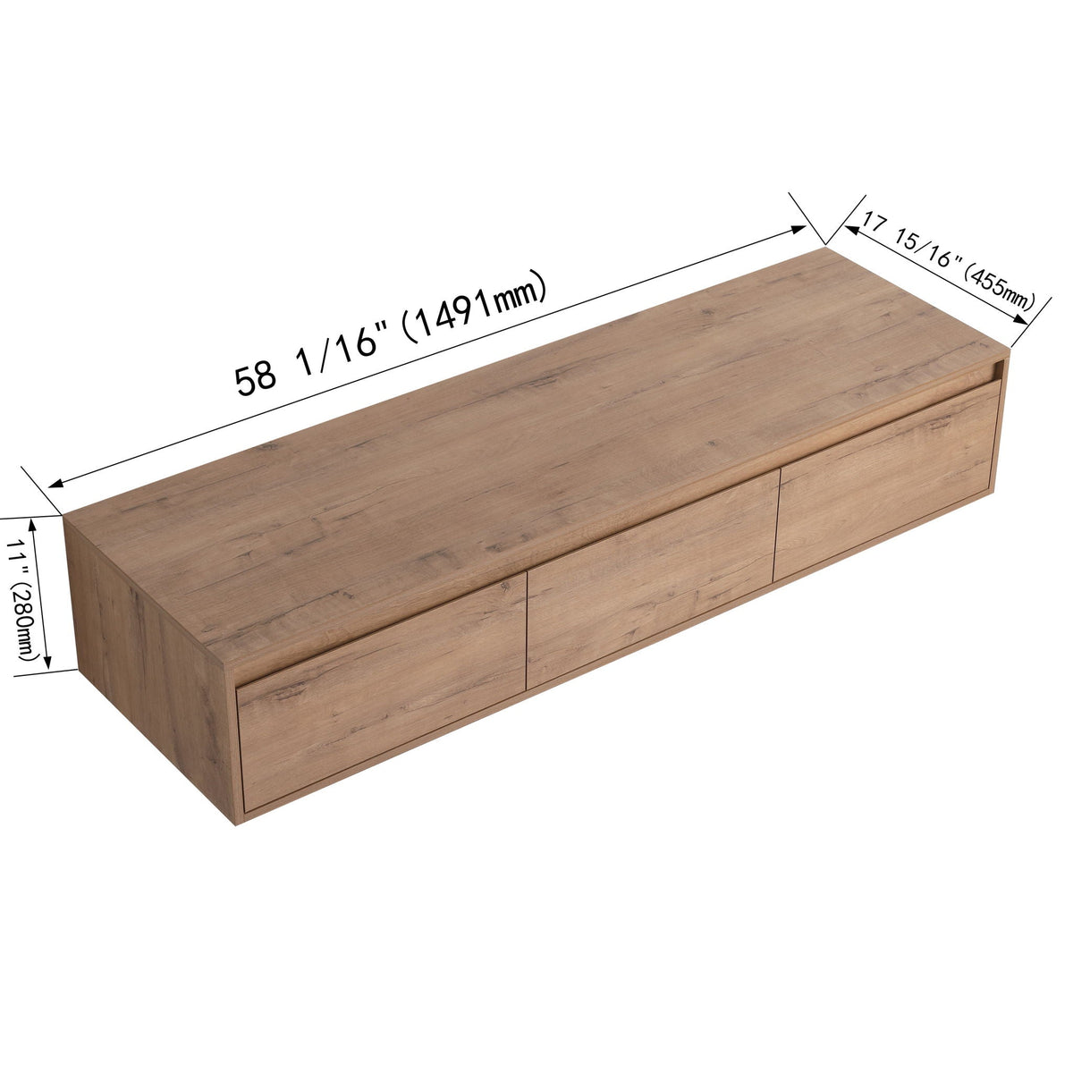 Modern Minimalist Bathroom Cabinet with Soft Close Drawers - Light or Dark Brown, photo 7 of 12
