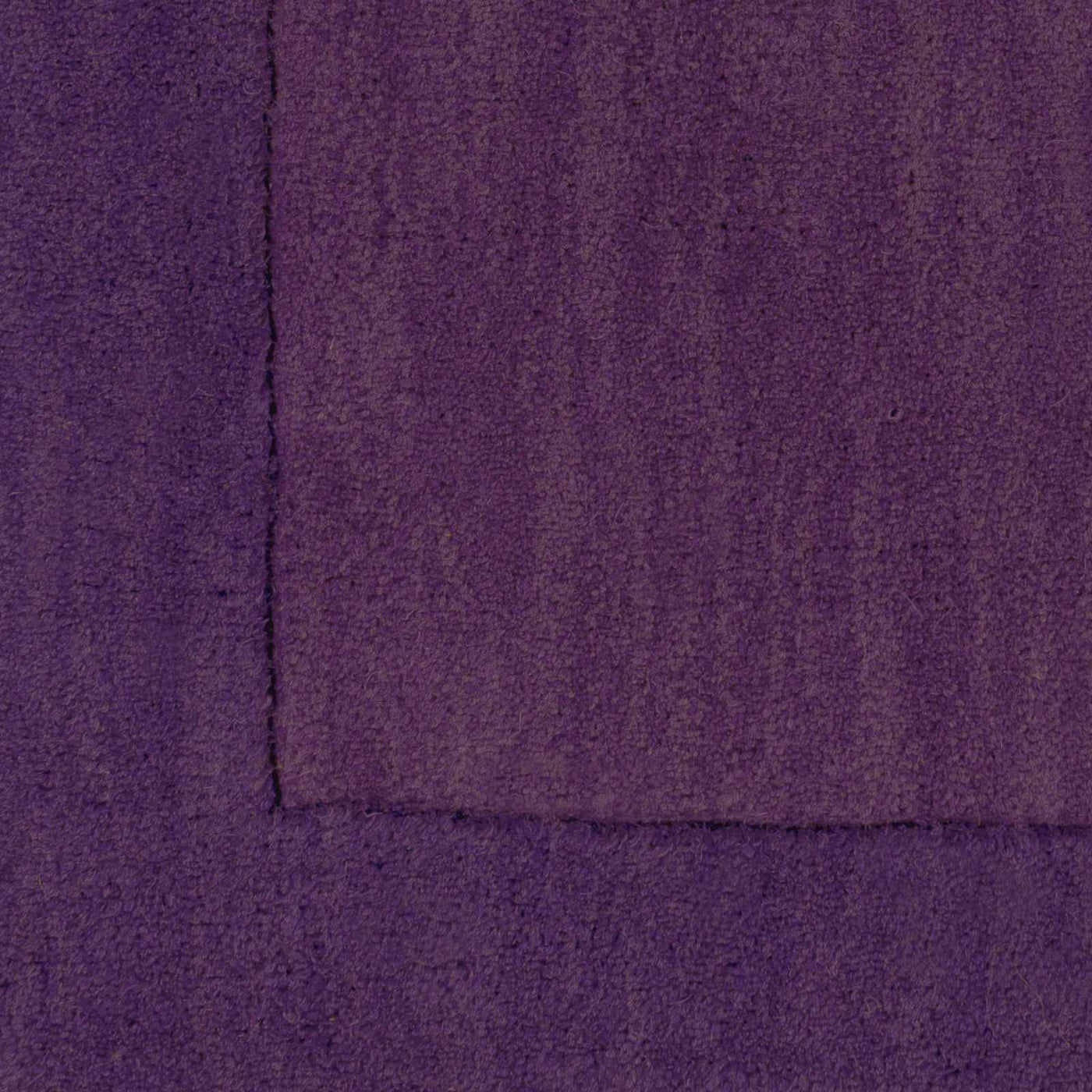 Bordered Solid Plum Purple Wool Rug by Boutique Rugs