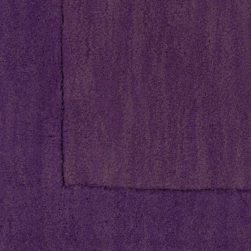Bordered Solid Plum Purple Wool Rug by Boutique Rugs