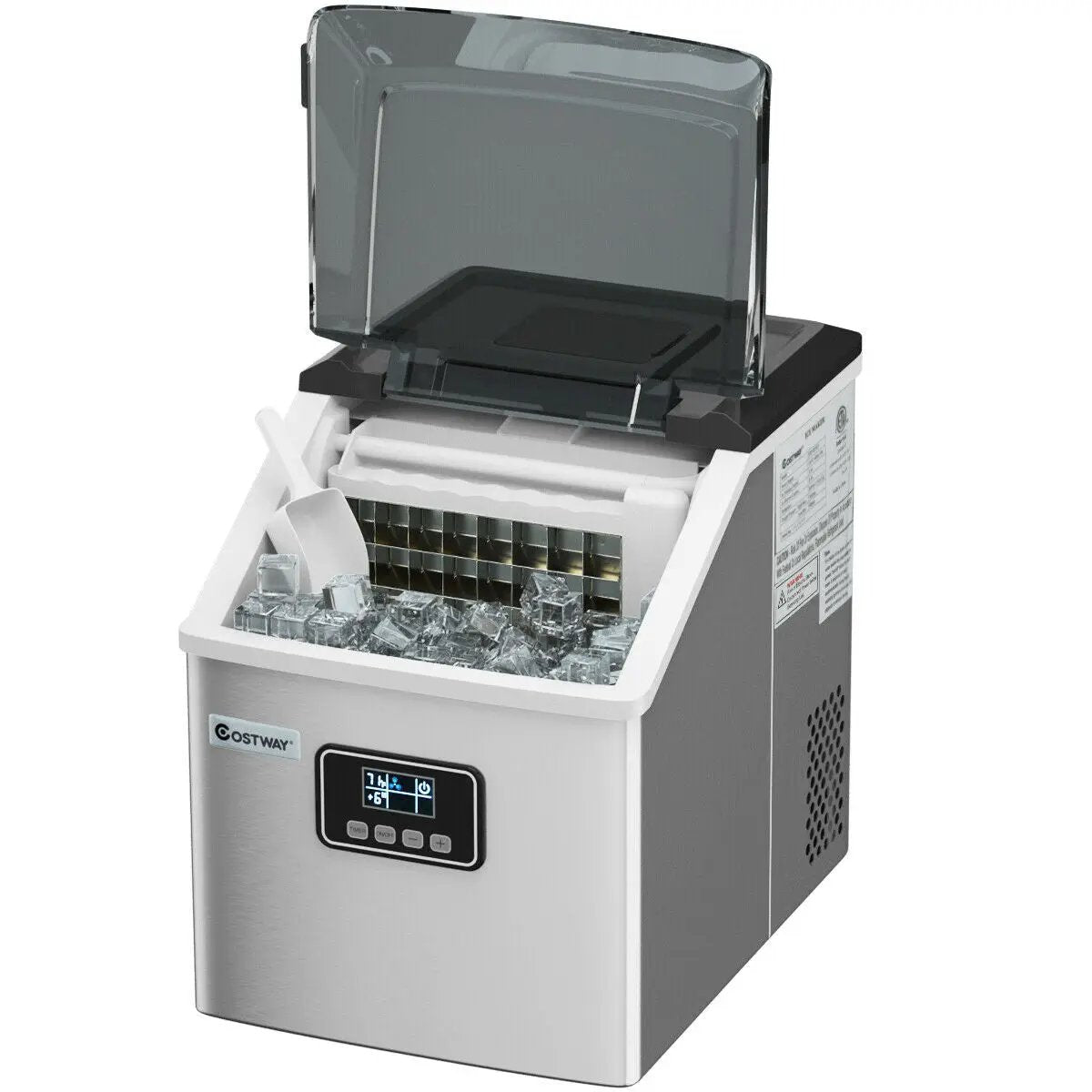 48 lbs Stainless Self-Clean Ice Maker with LCD Display by DirectDeals