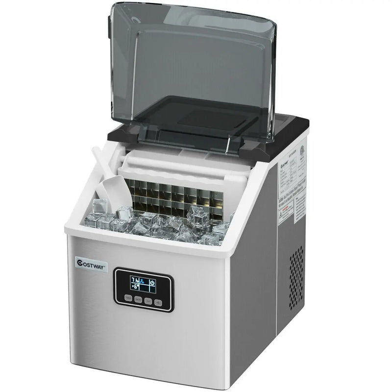 48 lbs Stainless Self-Clean Ice Maker with LCD Display by DirectDeals