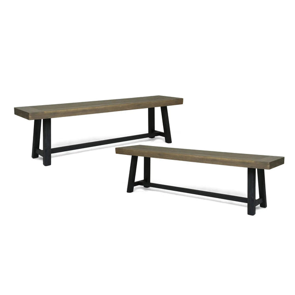 Acacia Outdoor Bench in Sandblast Finish, photo 2 of 10