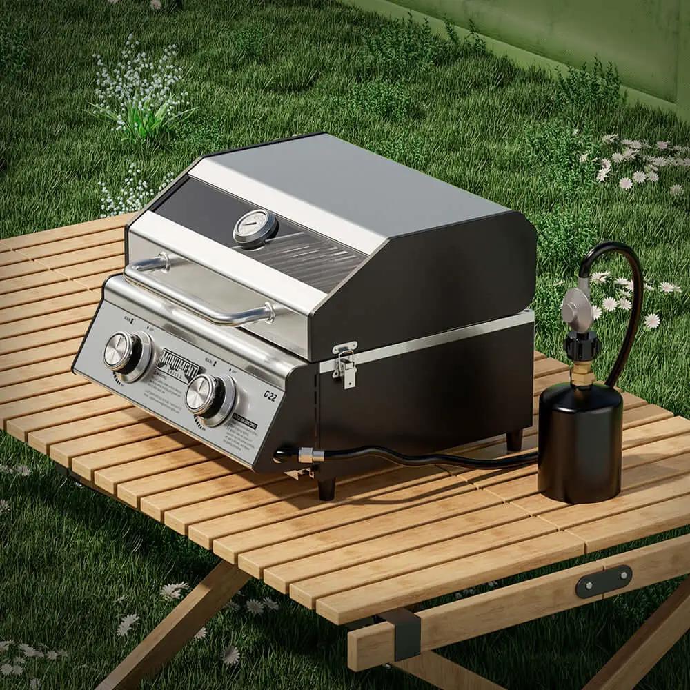 G22 | Stainless Tabletop Propane Gas Grill by Monument Grills