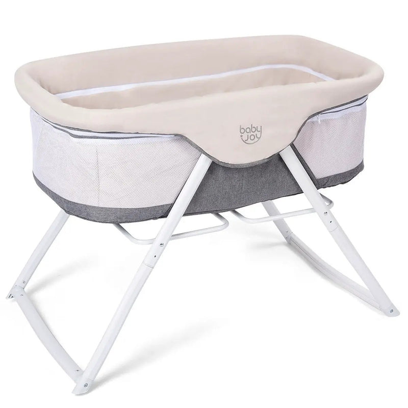 Portable Newborn Rocking Foldaway Baby Bassinet Crib-Gray by DirectDeals
