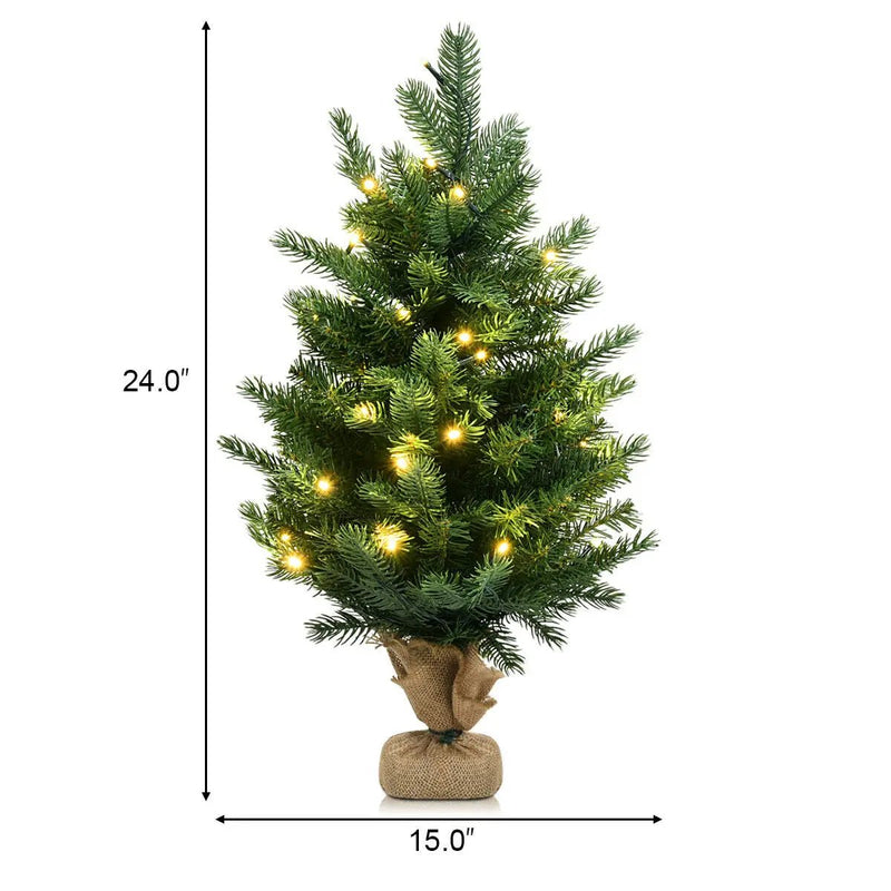 24 Inch Tabletop Fir Artificial Christmas Tree with LED Lights by DirectDeals