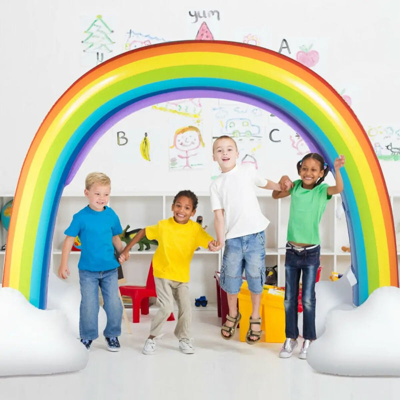 Inflatable Rainbow Sprinkler Backyard Games Outside Water Toy Yard by DirectDeals