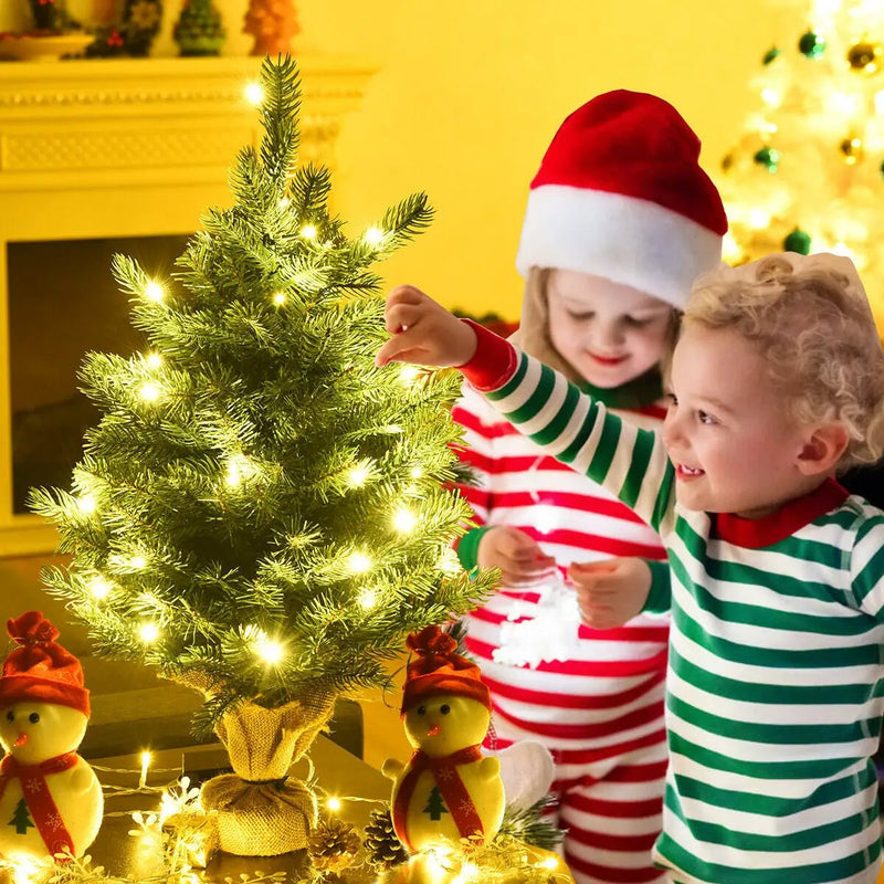 24 Inch Tabletop Fir Artificial Christmas Tree with LED Lights by DirectDeals