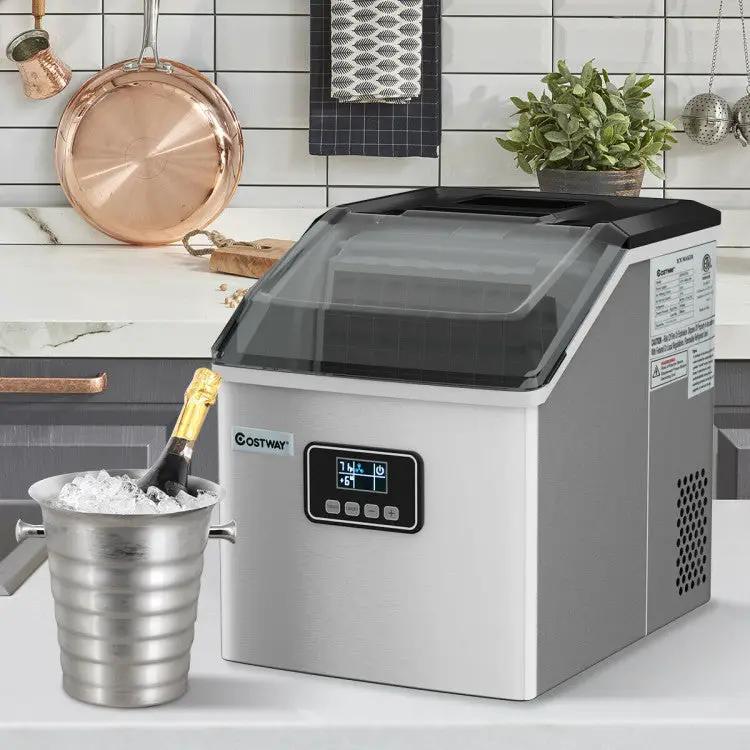 48lbs Stainless Ice Maker with LCD & Self-Cleaning by DirectDeals