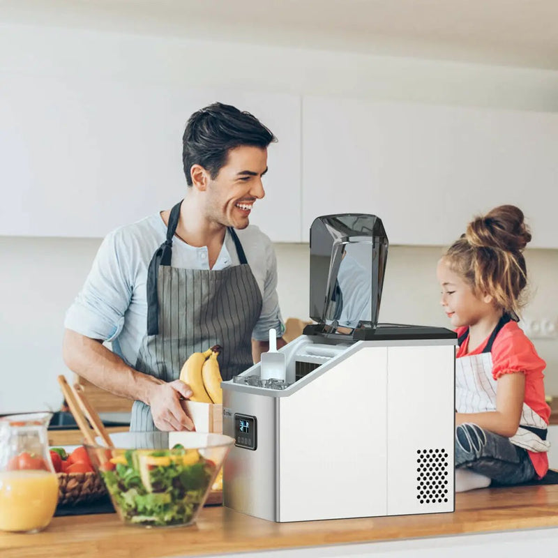 48 lbs Stainless Self-Clean Ice Maker with LCD Display by DirectDeals