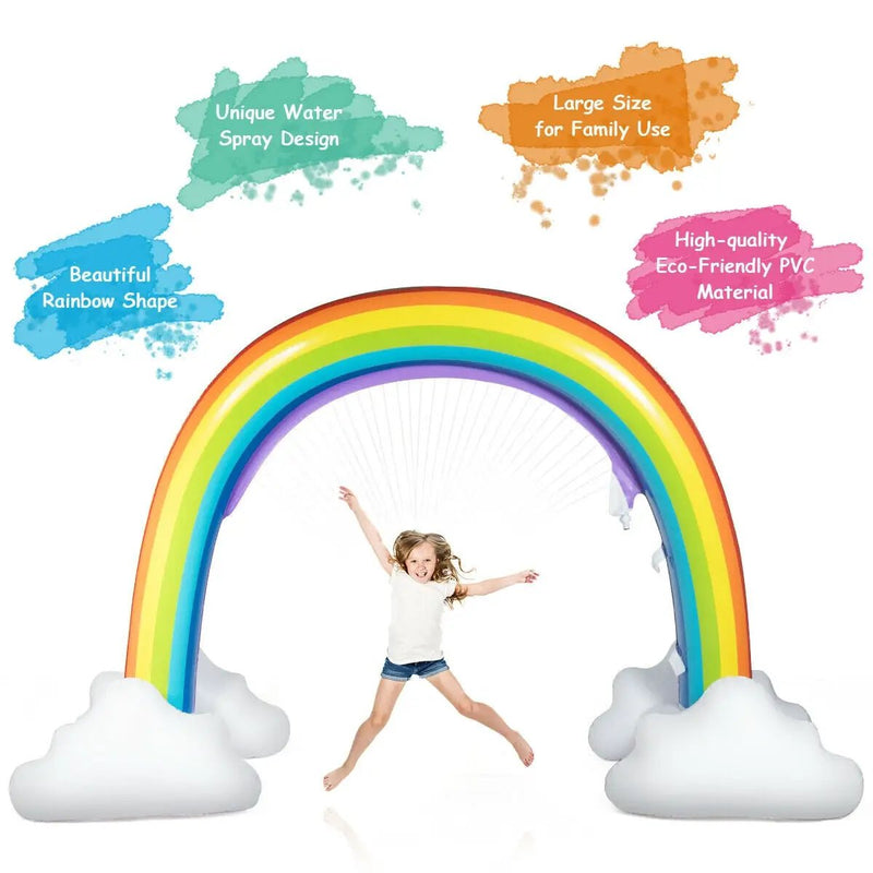 Inflatable Rainbow Sprinkler Backyard Games Outside Water Toy Yard by DirectDeals