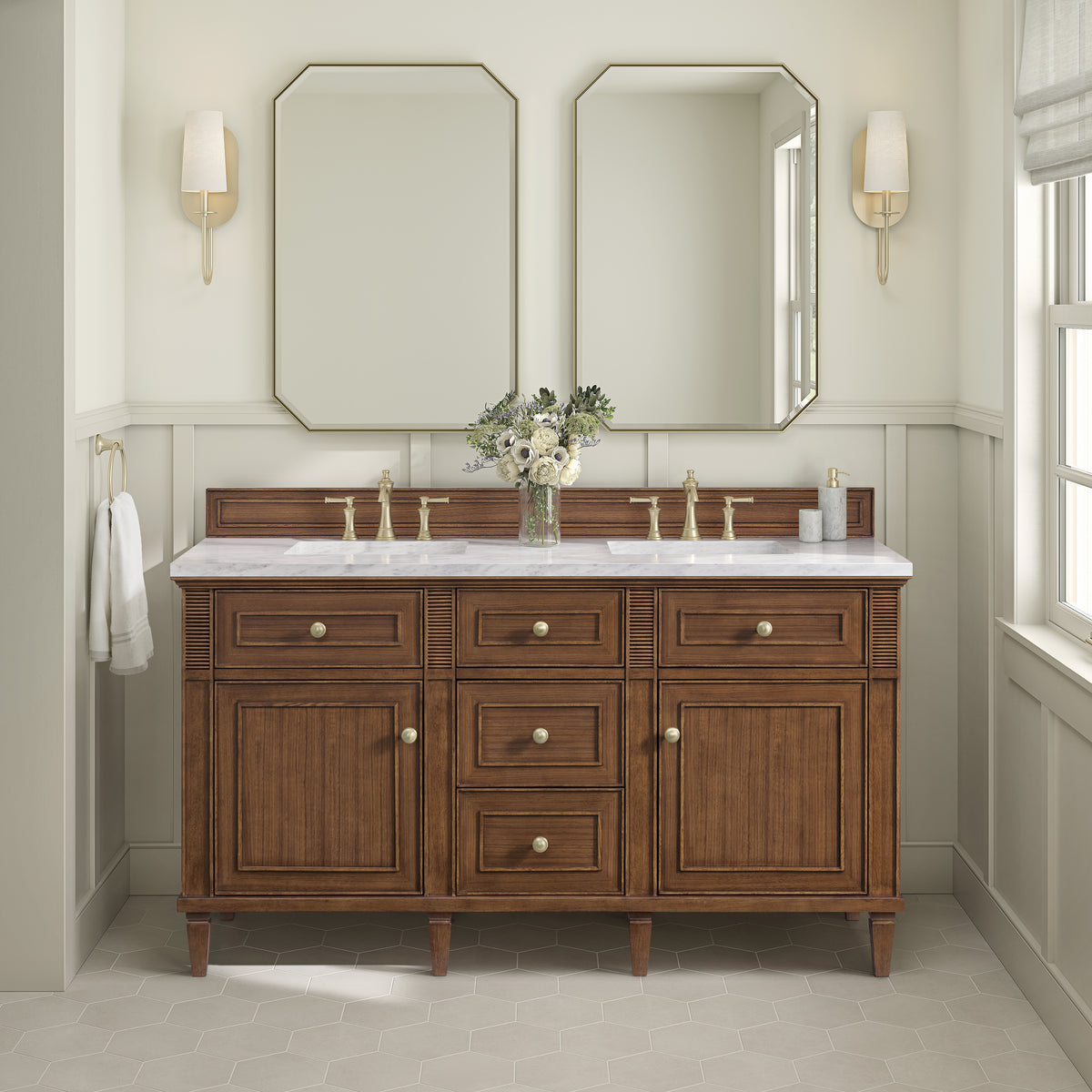 James Martin Lorelai 60" Double Bathroom Vanity, Mid-Century Walnut, view 39