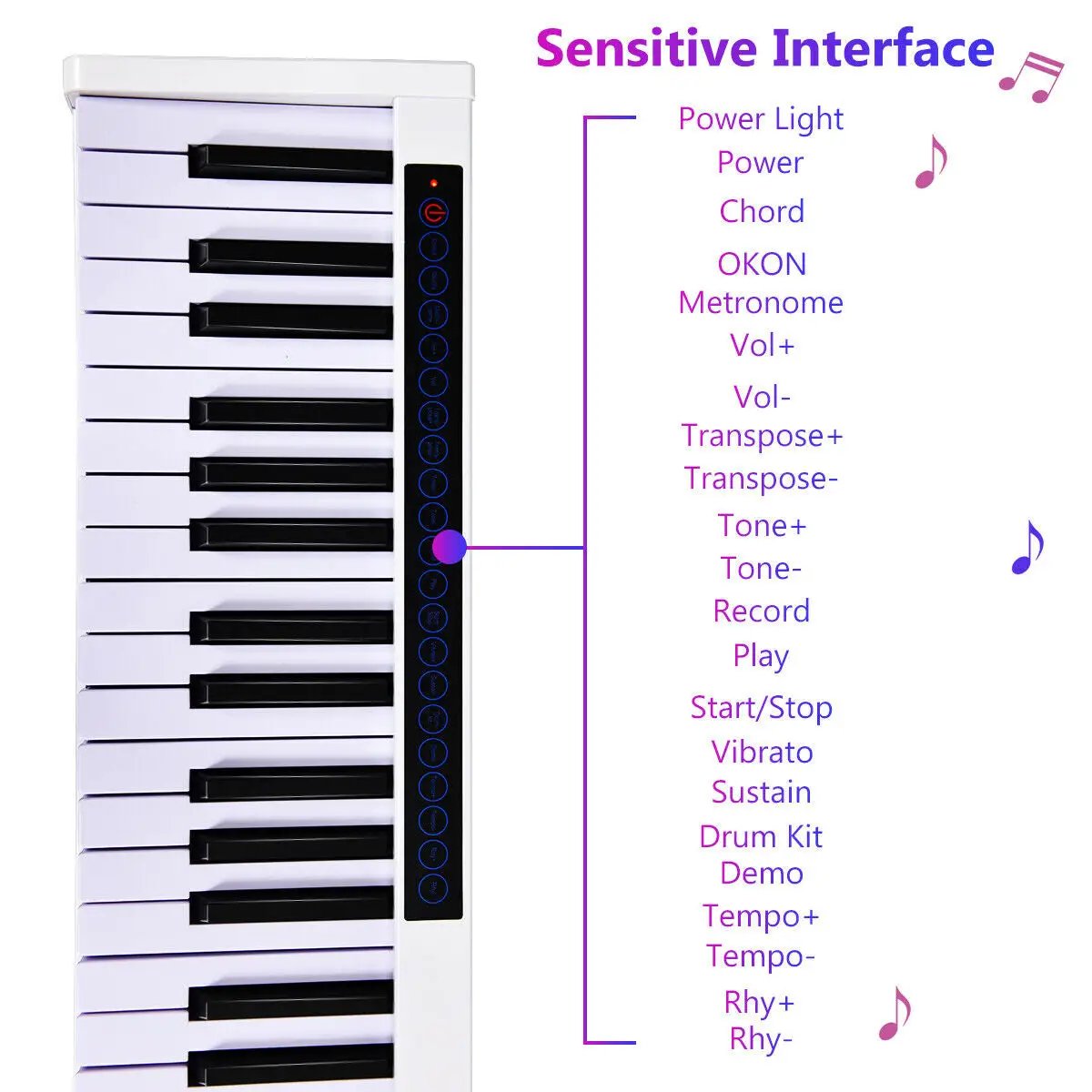 88-Key Portable Electronic Piano with Voice Function by DirectDeals