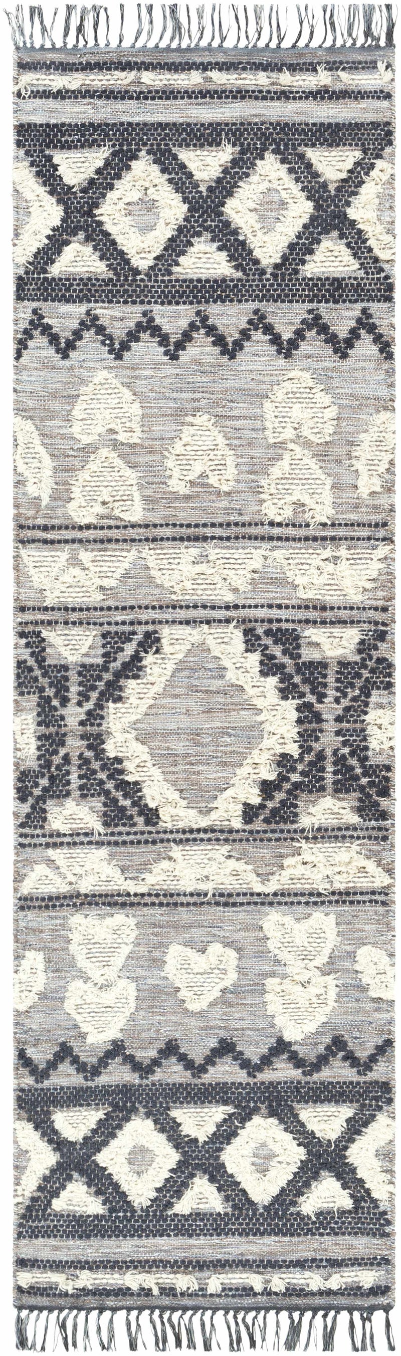 Gakona High-Low Cream&Blue Wool Rug - Clearance by Boutique Rugs