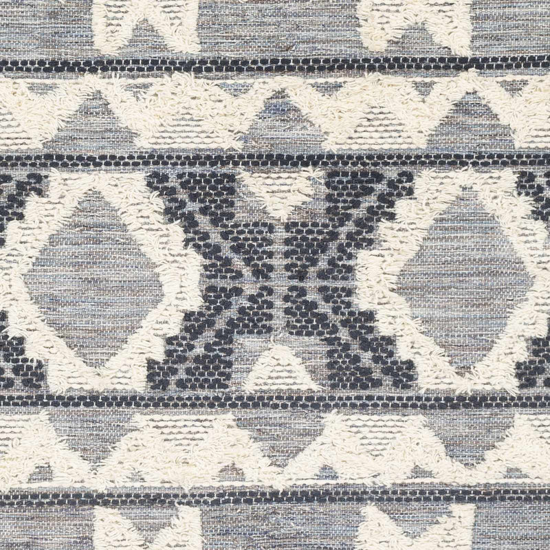 Gakona High-Low Cream&Blue Wool Rug - Clearance by Boutique Rugs